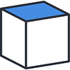 空間上の正方形が透視図上で平行四辺形に見える例