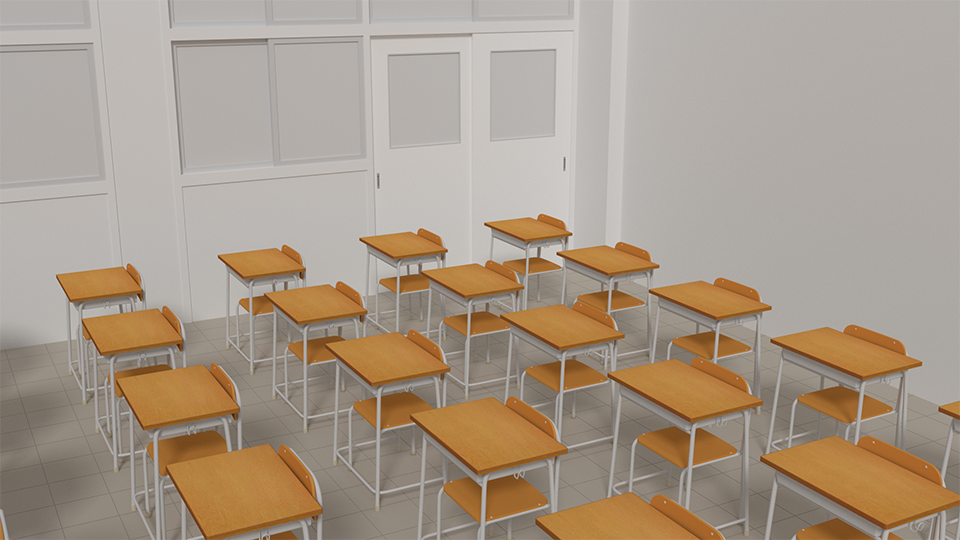 3DCGの例：学校の教室