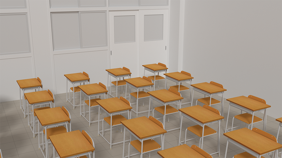 3DCGの例:学校の教室